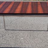 Chrome and rosewood extendable table by Alain Richard, France, 1950s