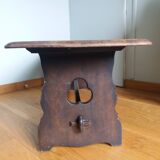 Rounded solid wood coffee table