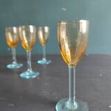 Set of 4 vintage French glasses for liquor