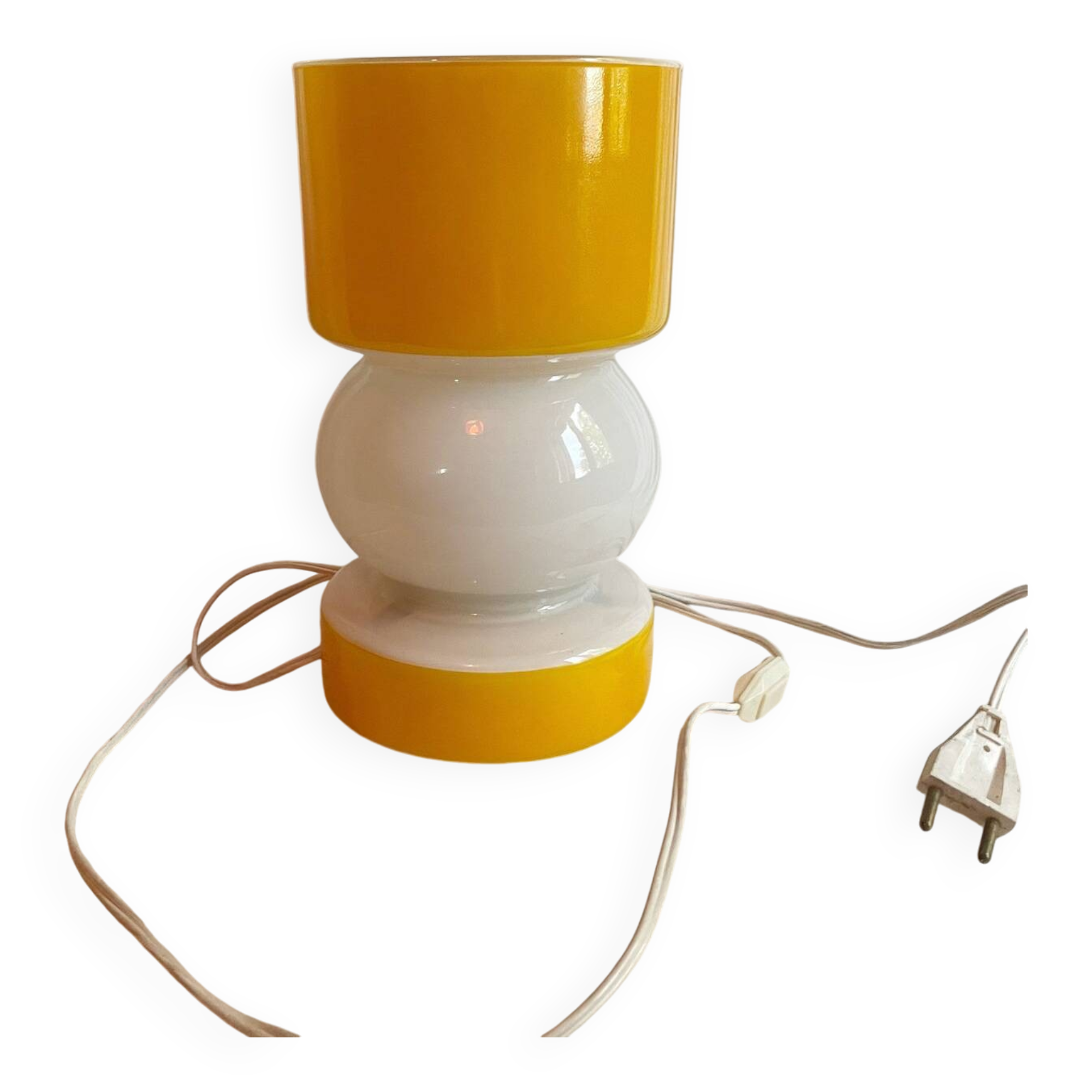 Vintage Lamp • Two-Tone Glass • Space Age • 1980