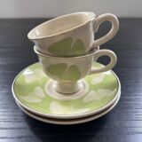 Pair of gincko decor cups