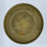 ORIENTAL GUERIDON IN BRONZE AND BRASS XIX EME GRAVEL PLATEAU BEAUTIFUL PATINA