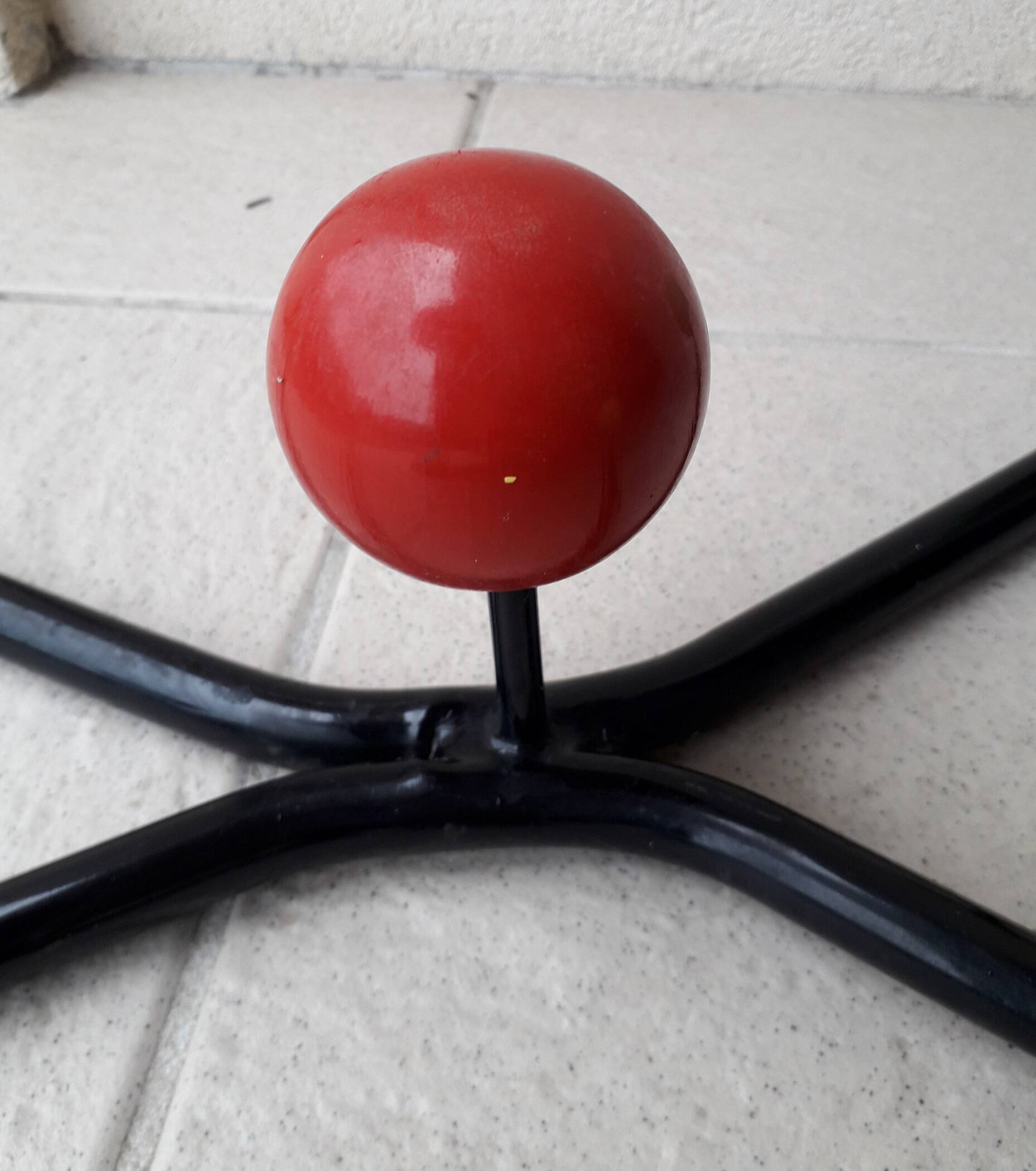 Metal and wood coat rack