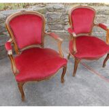 Pair of Louis XV style armchairs