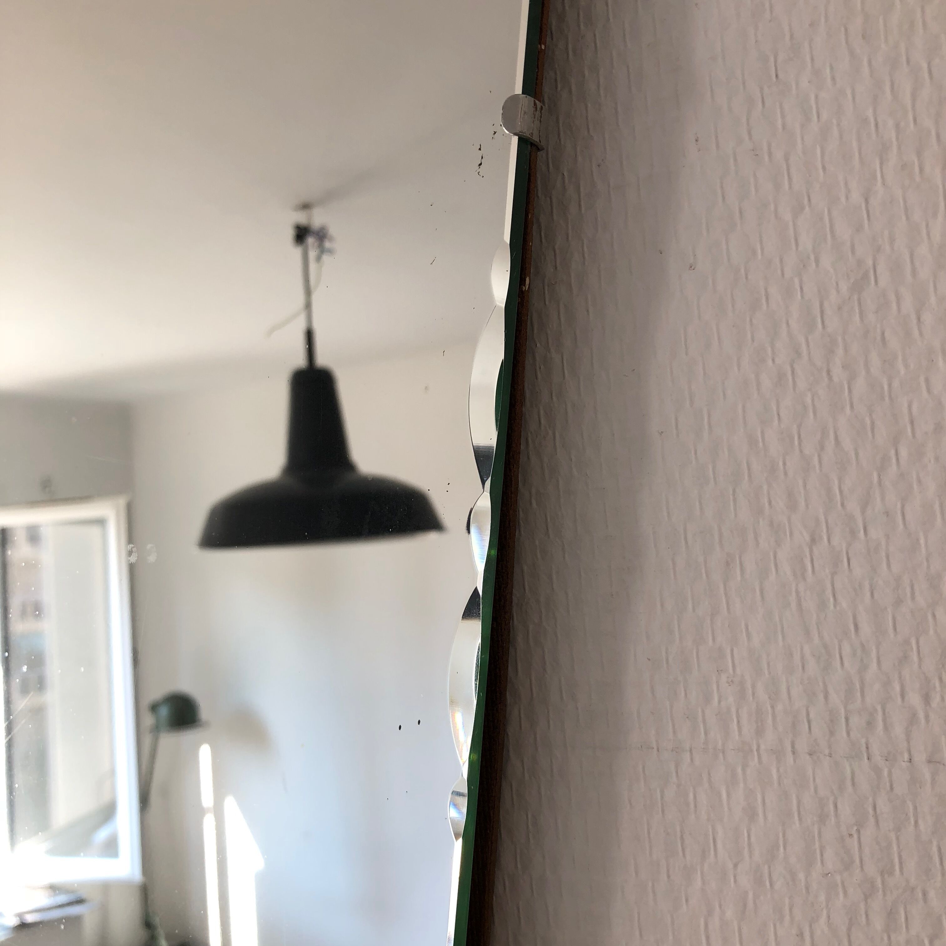 Large beveled mirror 73x55cm vintage 1940