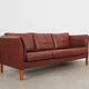 Brown leather sofa, Danish design, 1960s, production: Denmark