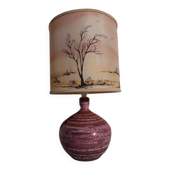 Purple ceramic lamp