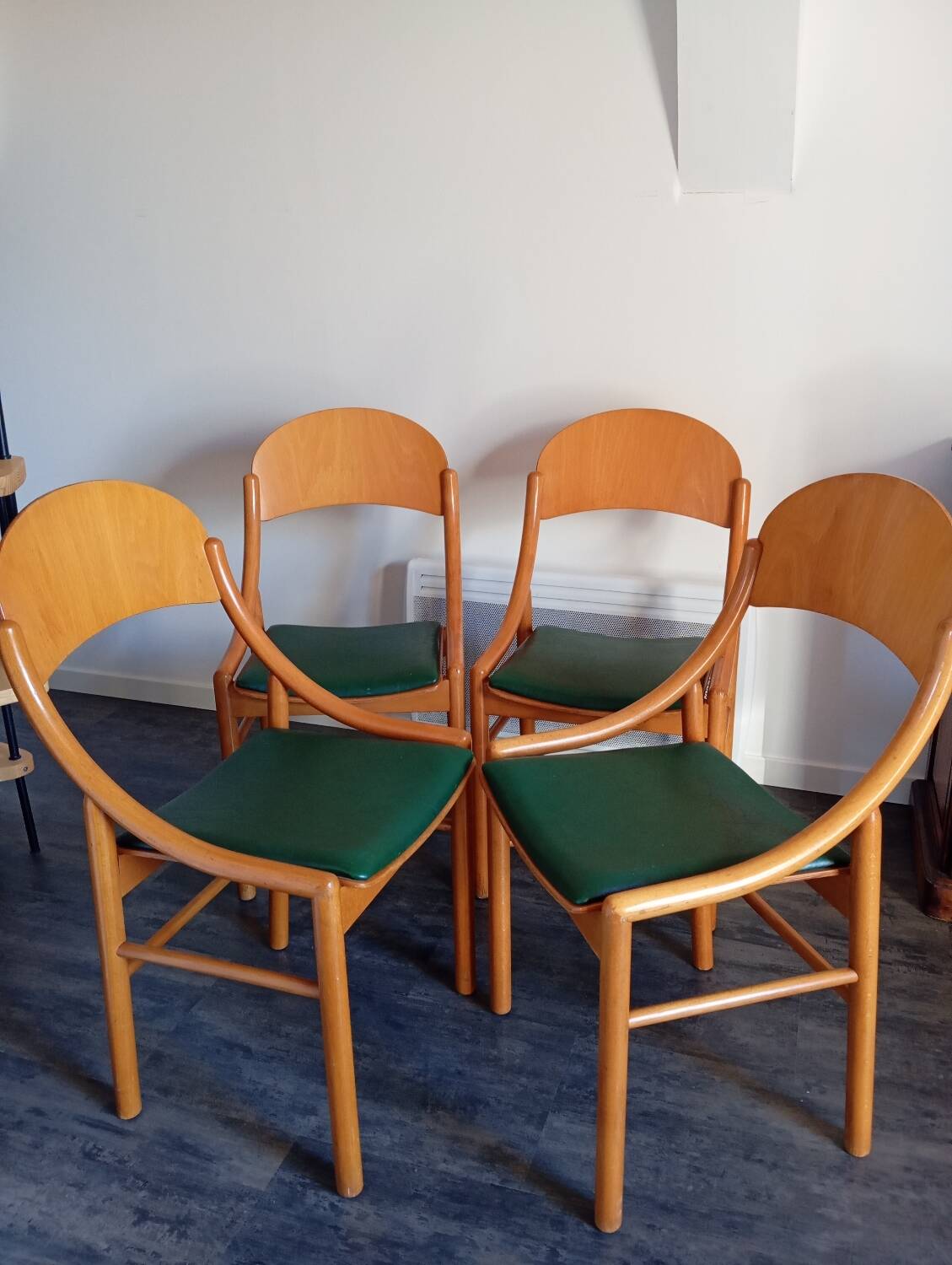 Baumann wood and leatherette chairs