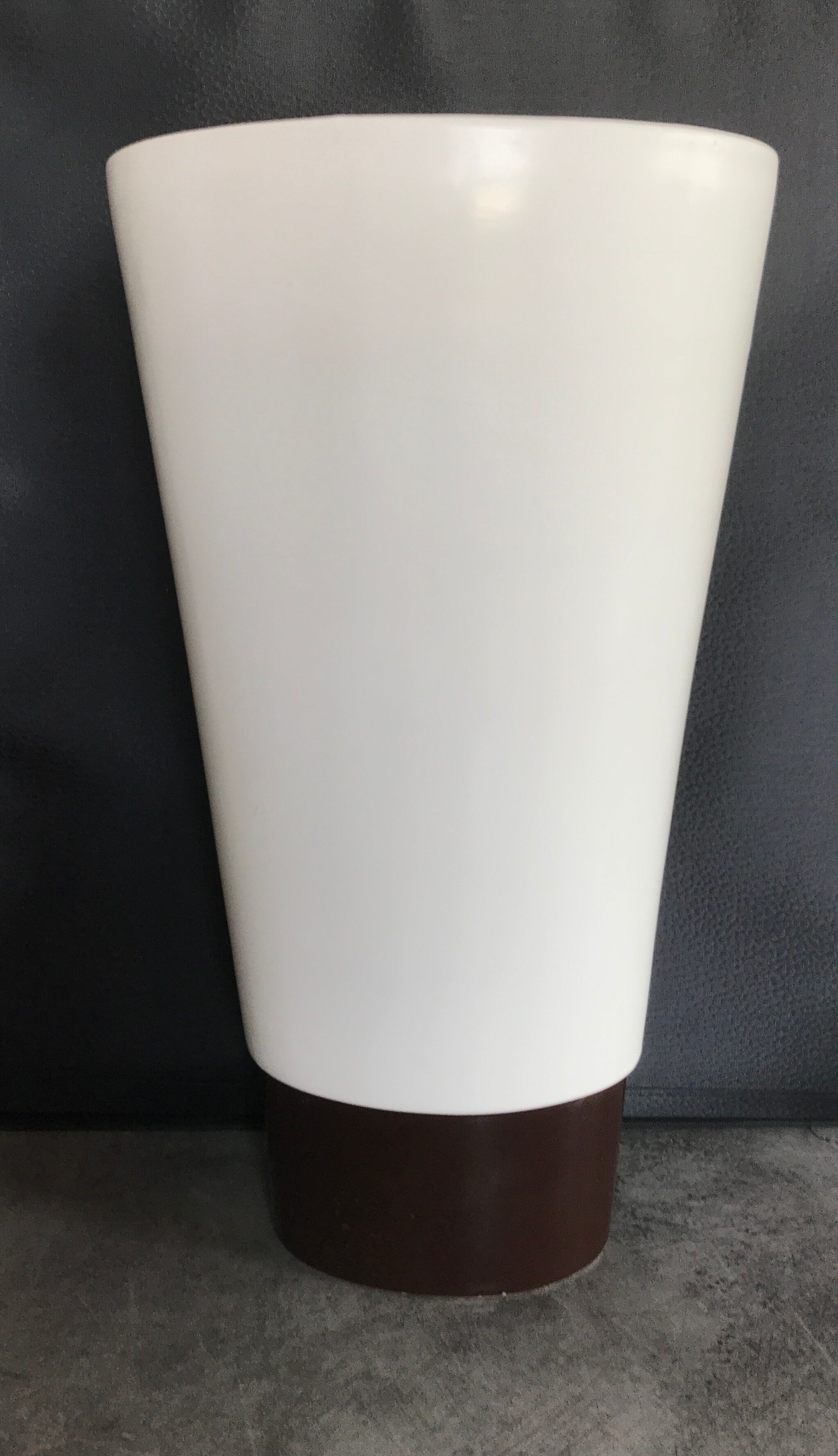 White and brown white and brown form évase vase leaf pattern - 40 cm