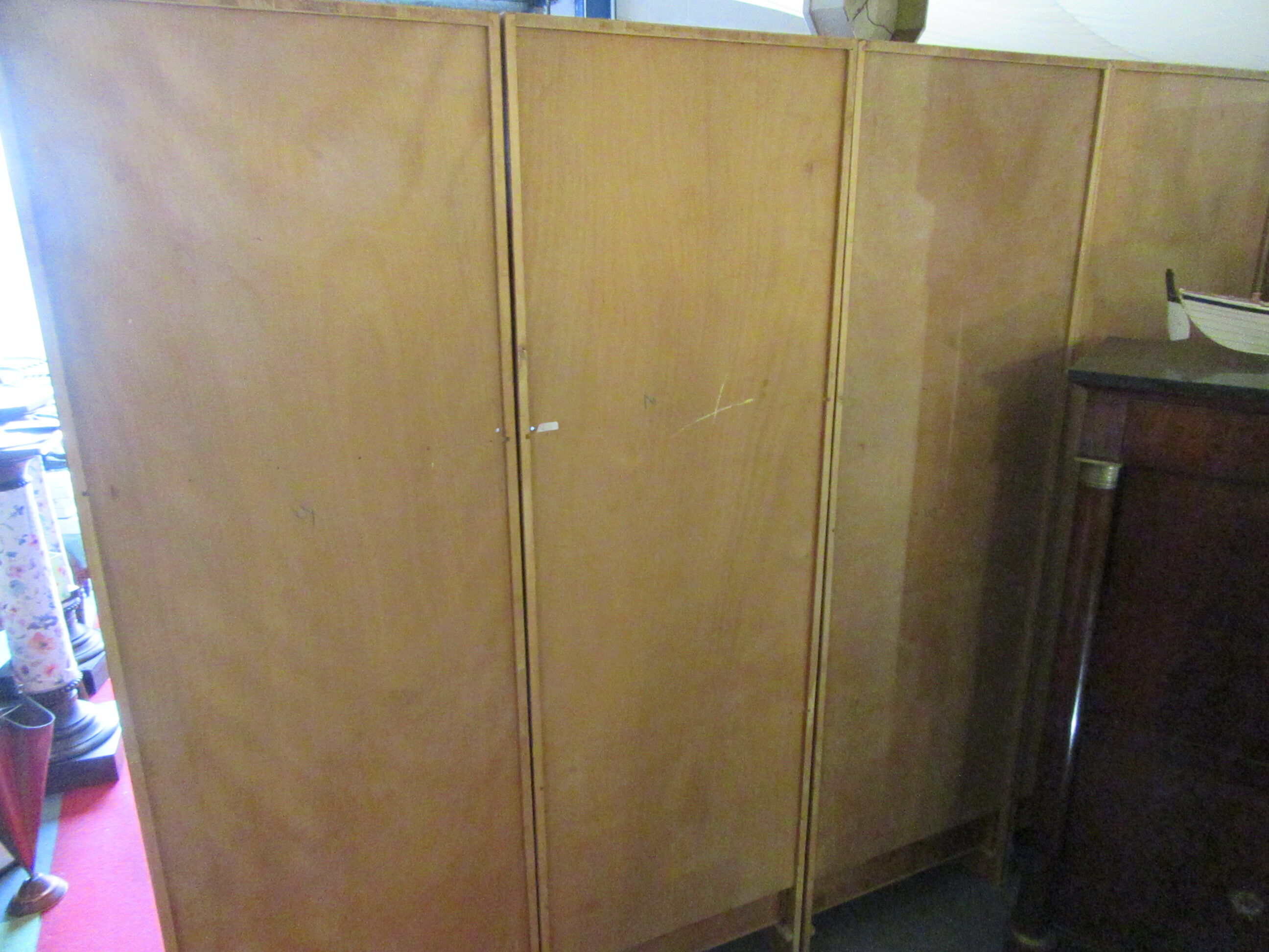 Meuble modulable de bureau ou de salon plaqué chêne des années 1960