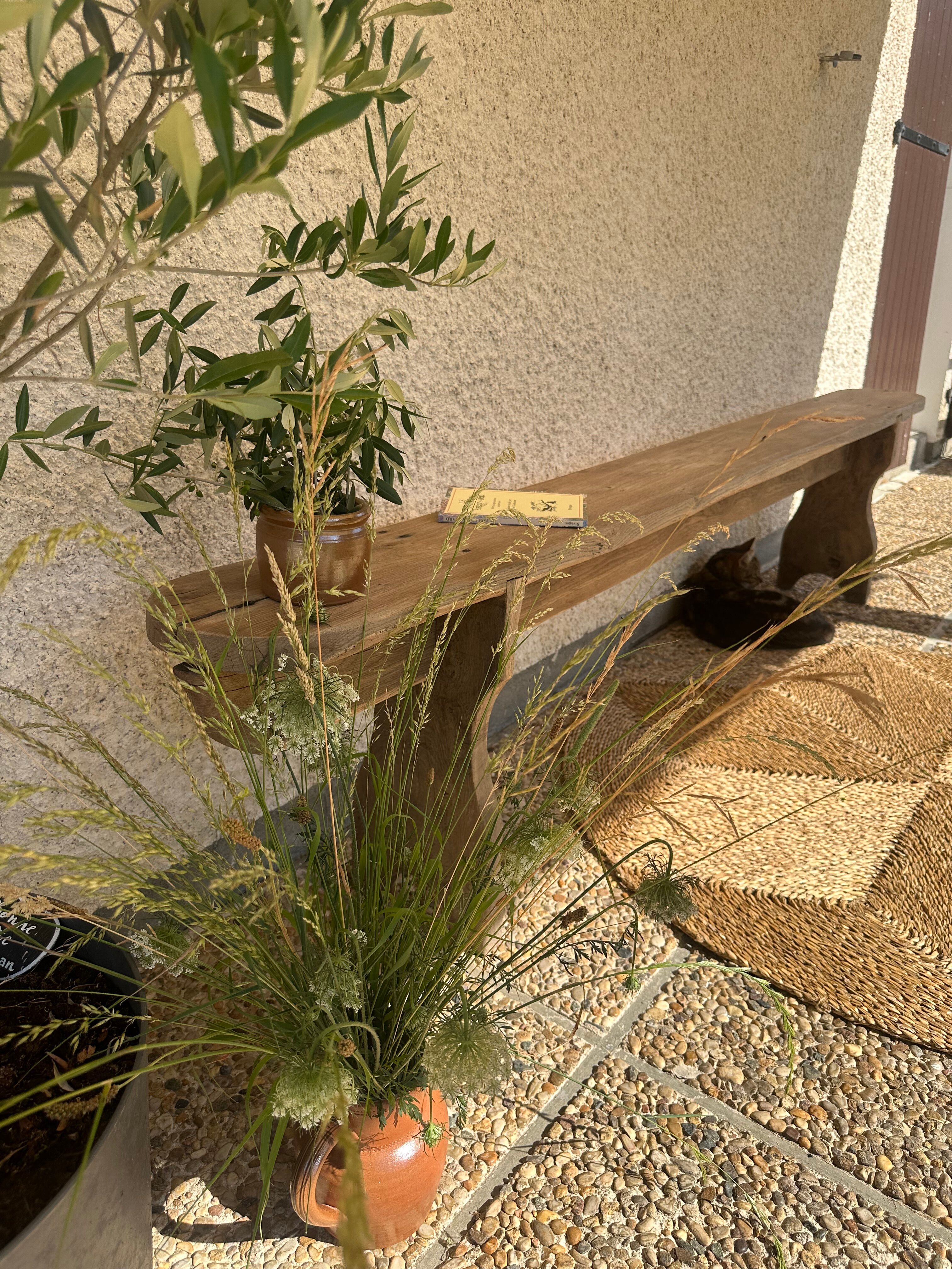 Old oak farmhouse bench measuring 230 cm