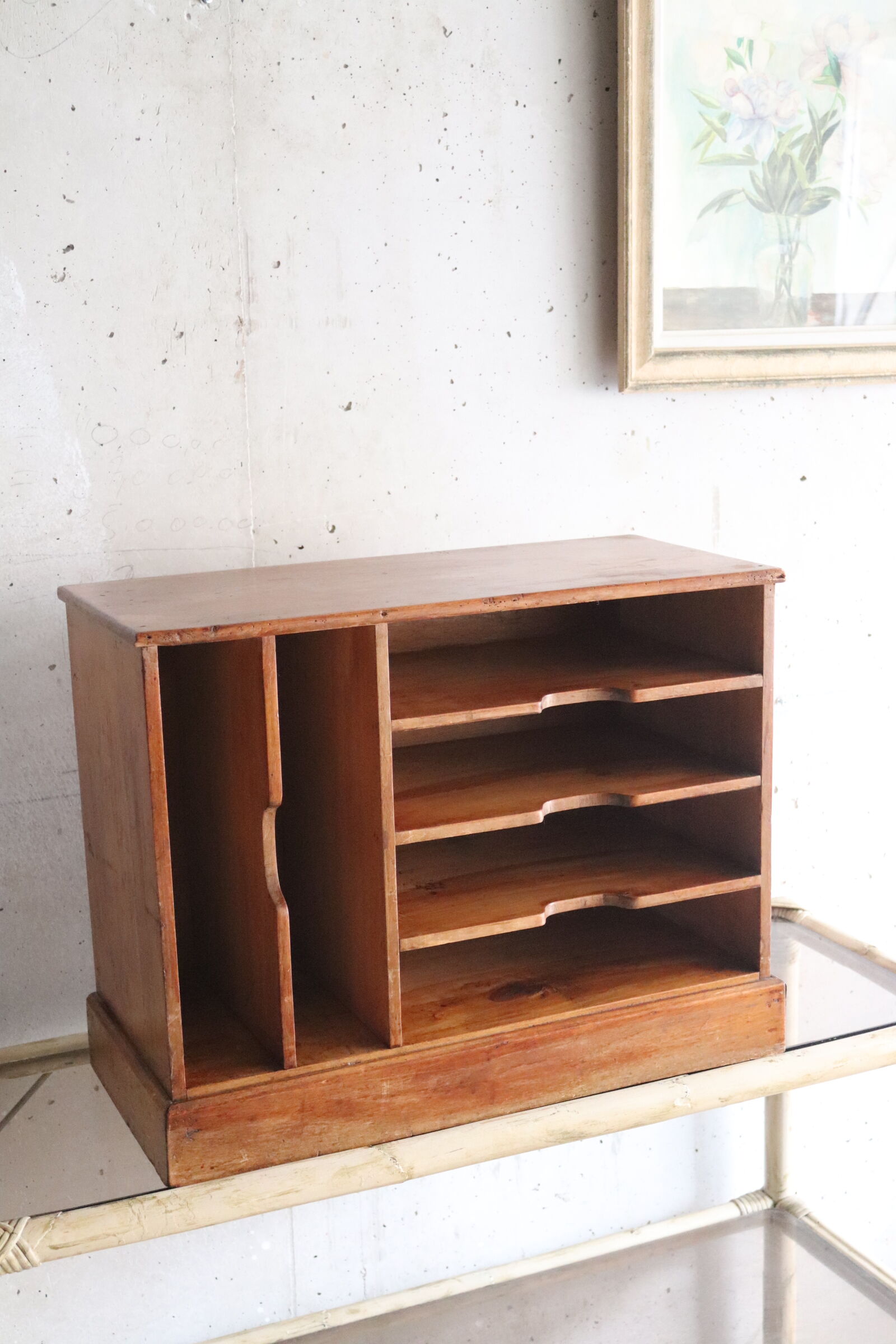 Office sorter, old wooden document holder