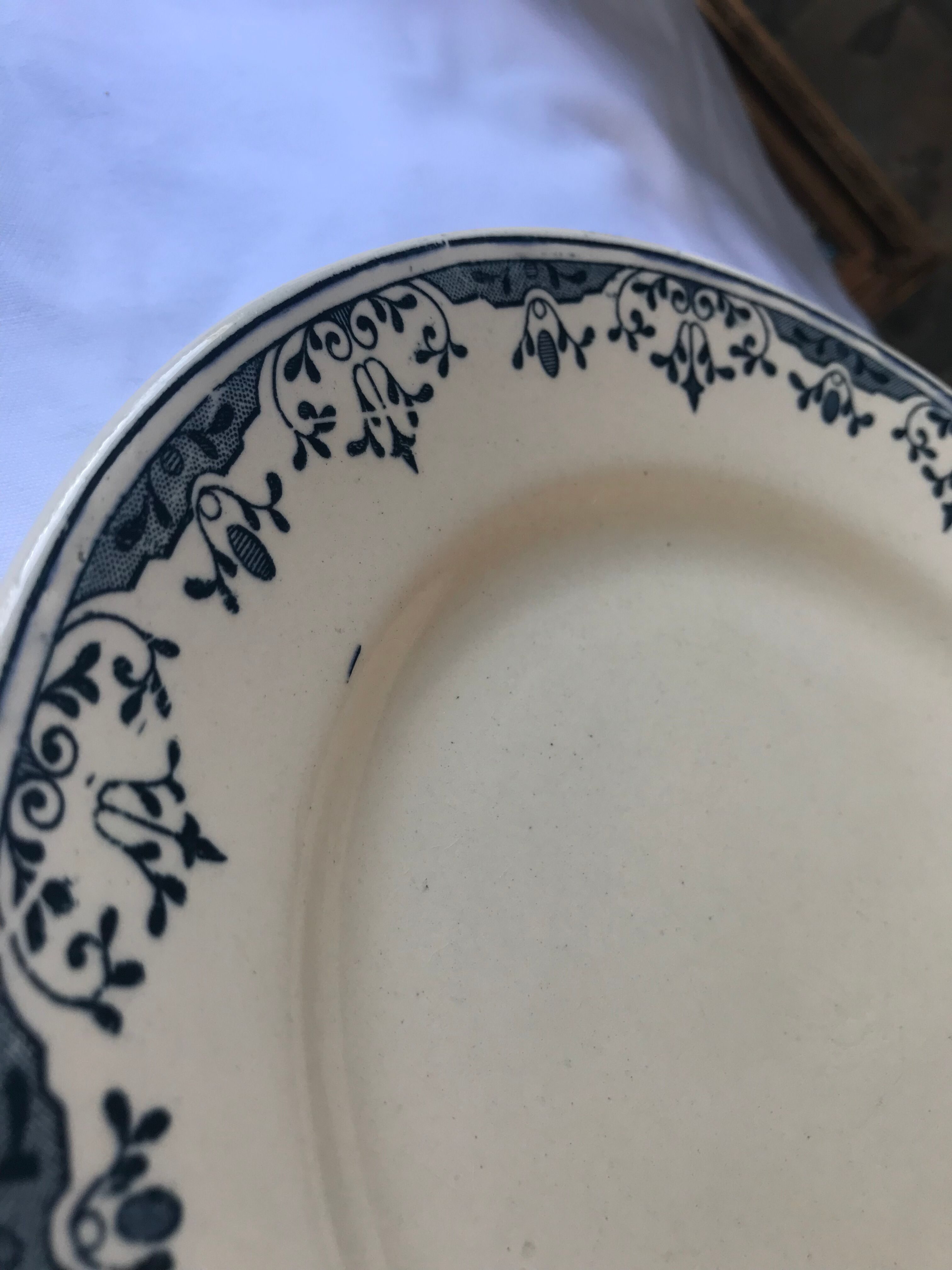 Flat plate of the longchamp earthenware factory, doria model,  iron land