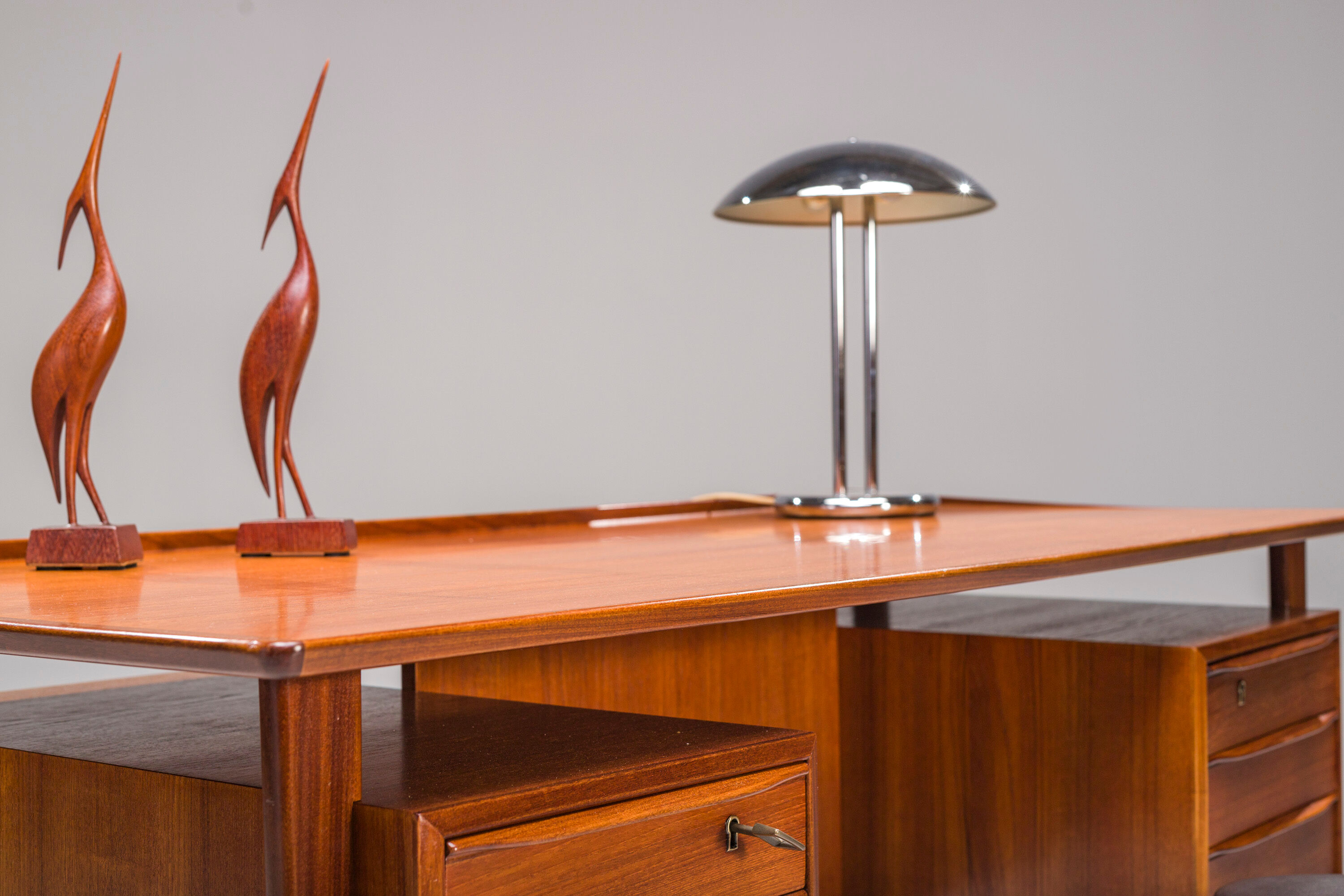 Danish teak desk by peter lovig nielsen for hedensted mobelfabrik, 1960