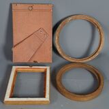 Set of 6 frames old carved wood gilded stucco wood around 1900 & various SB