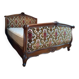 Louis XV style bed in wood and tapestry - 20th century