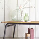 Table basse métal et bois vintage années 60