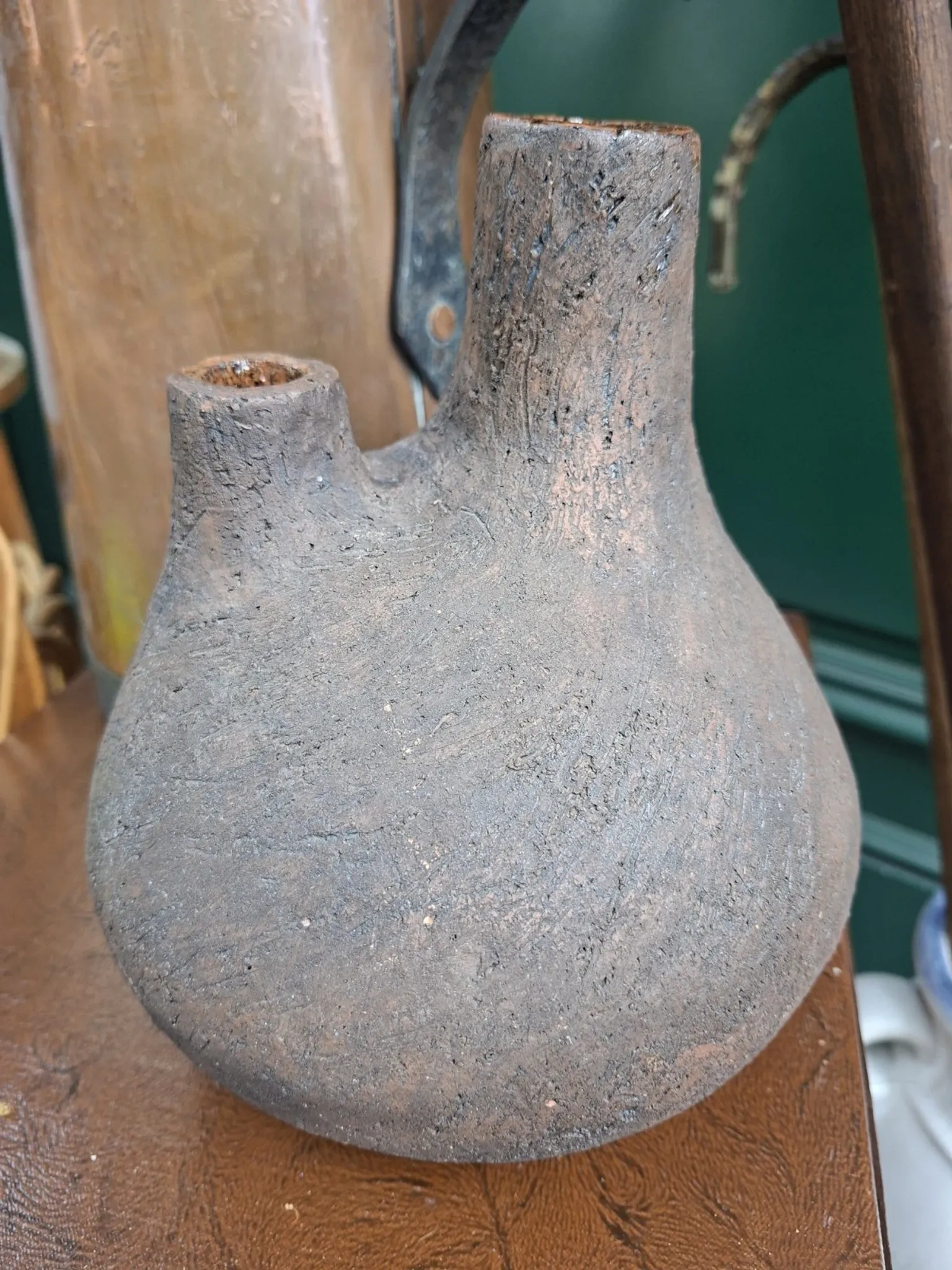 Brutalist Double Ceramic Vase