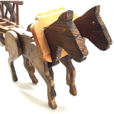Attelage en bois chevaux jouet