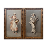 2 oils on canvas by lesvigne theodore