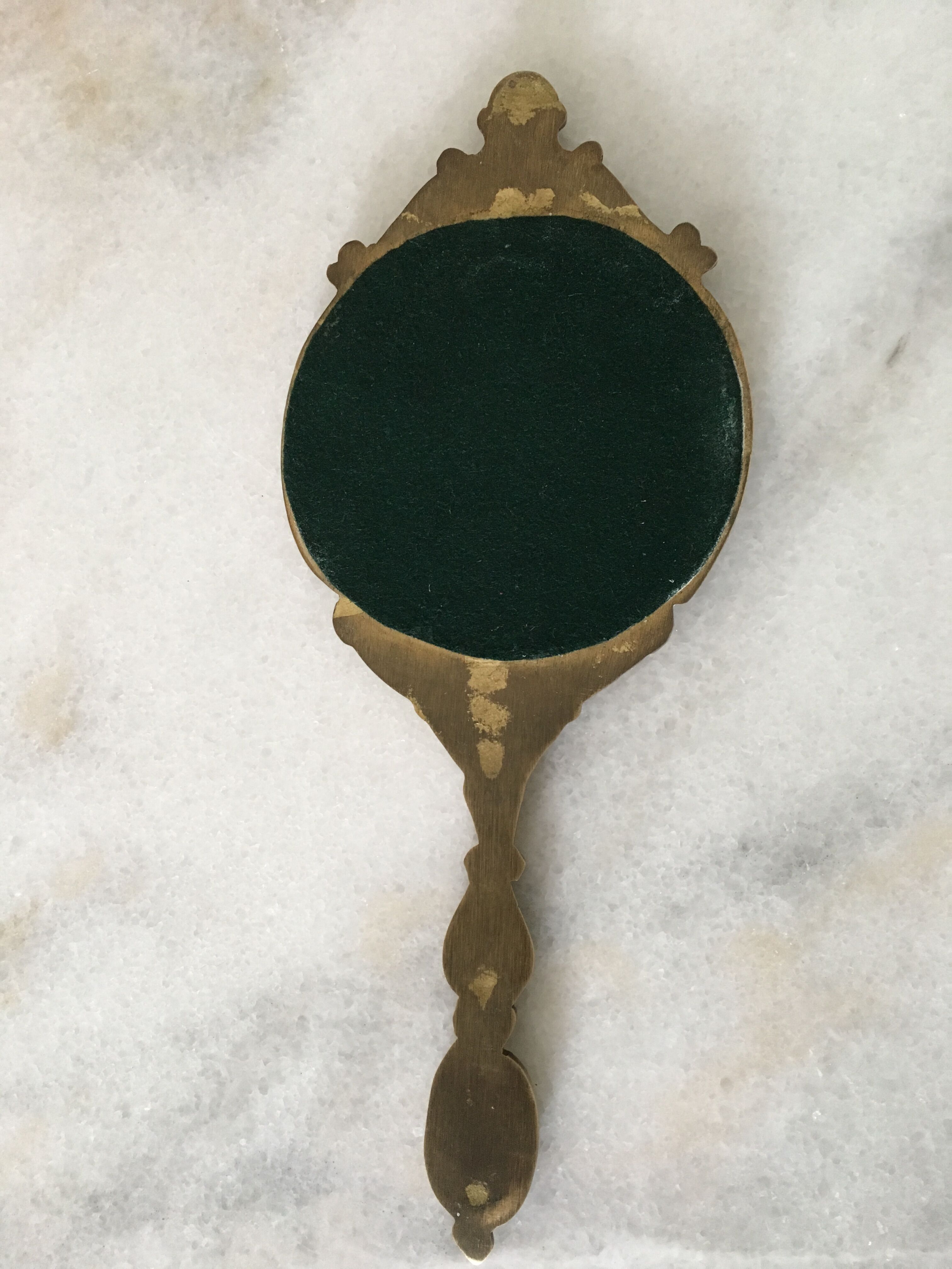 Brass hand mirror 26x11cm