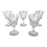 5 Baccarat white wine glasses, Piccadilly model