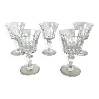 5 Baccarat white wine glasses, Piccadilly model