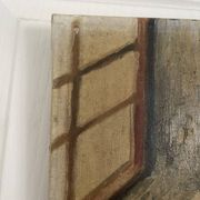 Old oil painting canvas still life kitchen fireplace faraoni