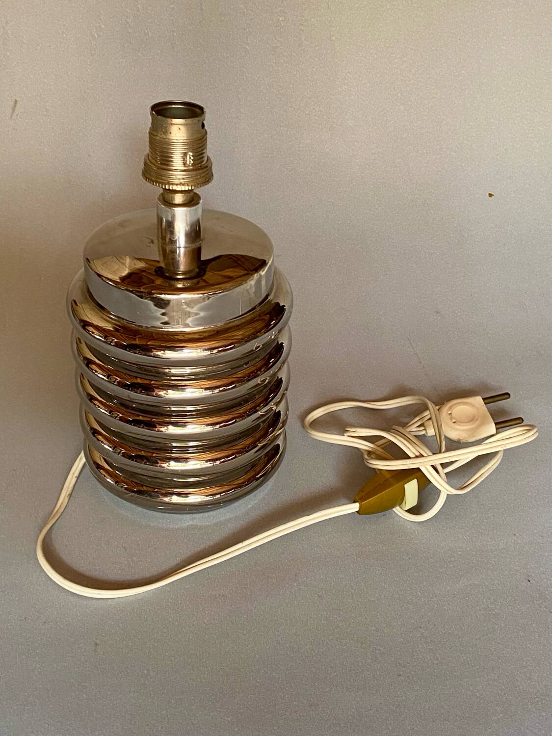 Bibendum chrome ceramic lamp 1970