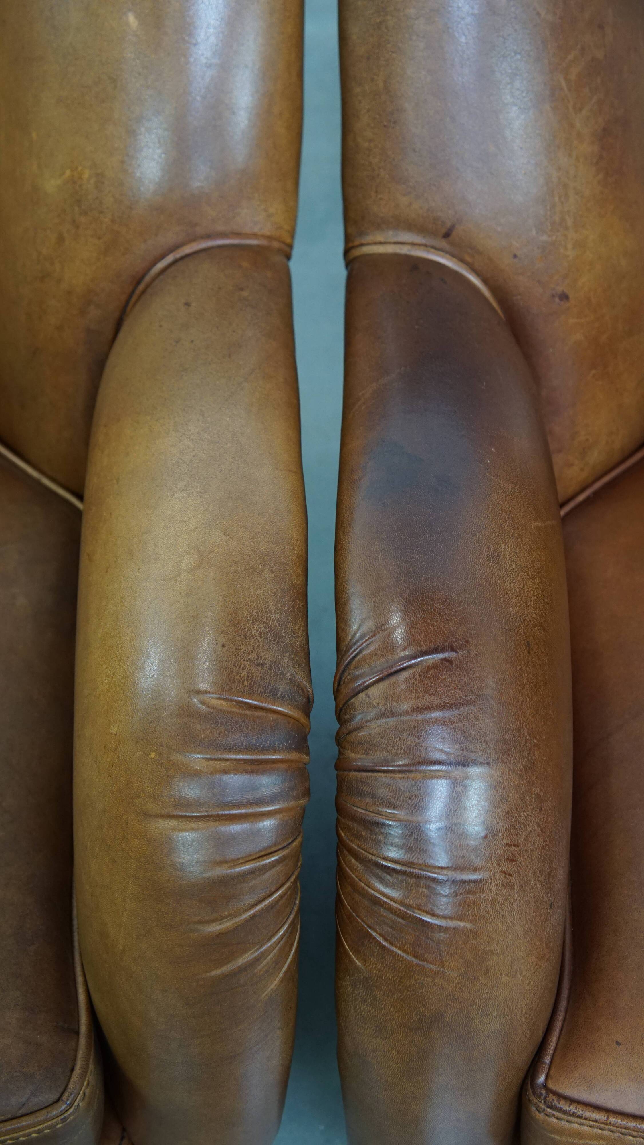 Set of 2 Sheepskin Leather Design Armchairs