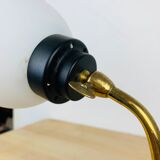 Lampe cocotte opaline laiton années 50