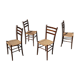 Set of 4 wooden chairs and rope