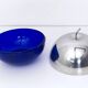 Blue Glass and Metal Ice Bucket, Italy