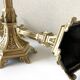 Pair of Antique Gothic Revival Candle Holders in Gold Bronze