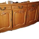 Solid cherry wood cabinet with 4 doors and 4 drawers (255/55cm H 105cm)