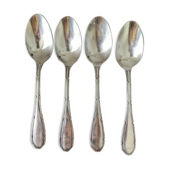 Set of 4 teaspoons made of silver metal