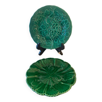 Deux assiettes anciennes en majolique