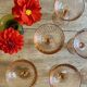Set of 6 vintage rosaline champagne glasses