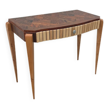 Art Deco console in different types of wood, France 1940