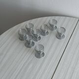 Set of 8 silver metal egg cups
