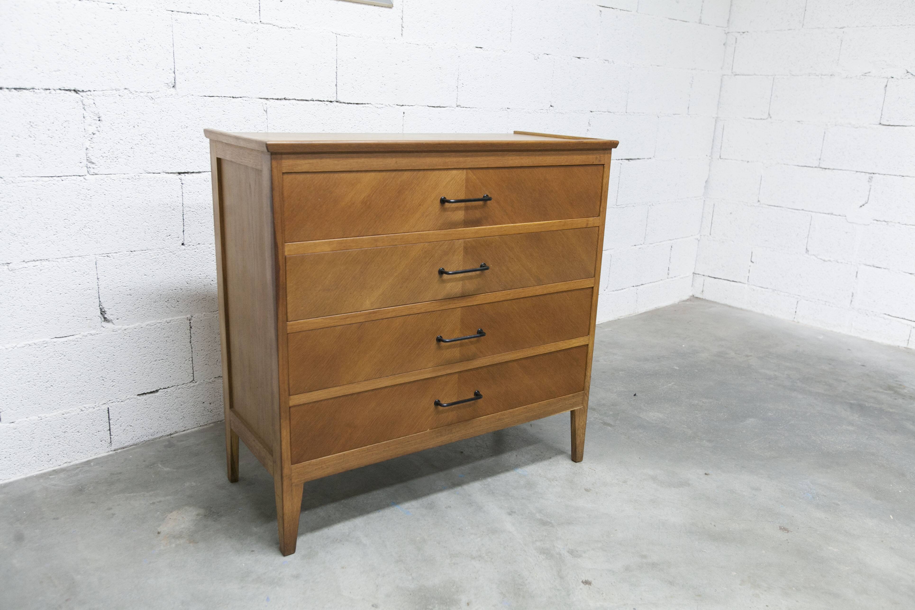 Scandinavian chest of drawers 1960 light oak clean and solid