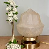 Vintage art deco globe table lamp in frosted glass