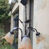 3-spoke glass paste chandelier