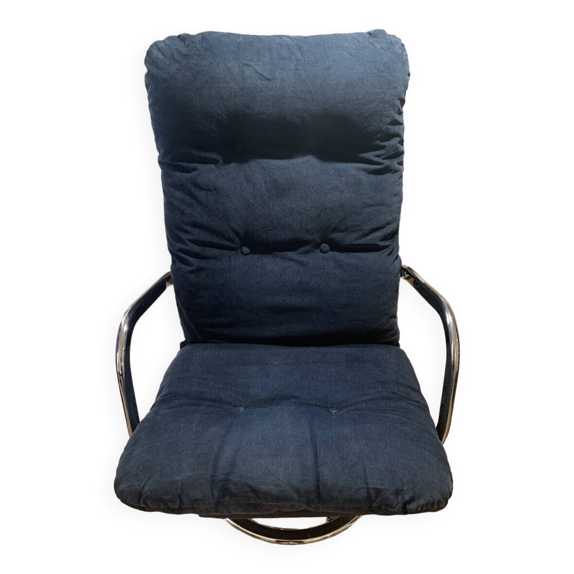 An armchair in very good condition from the 80s from Ikea smedsta model, it is in blue velvet