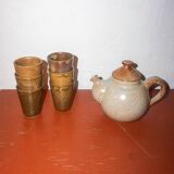Grey Grès Teapot * vintage French stoneware * handmade ceramic * rustic pottery * warm speckled