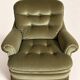Pair of English style crapaud armchairs – 1960s – Olive green velvet