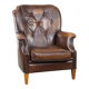 Sheepskin Leather Armchair in a Dark Warm Color