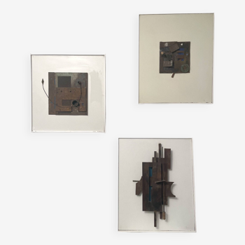 Set of 3 kinetic metal works 1980