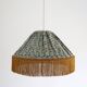 Bella conical textile pendant light with "bohemian flora" print