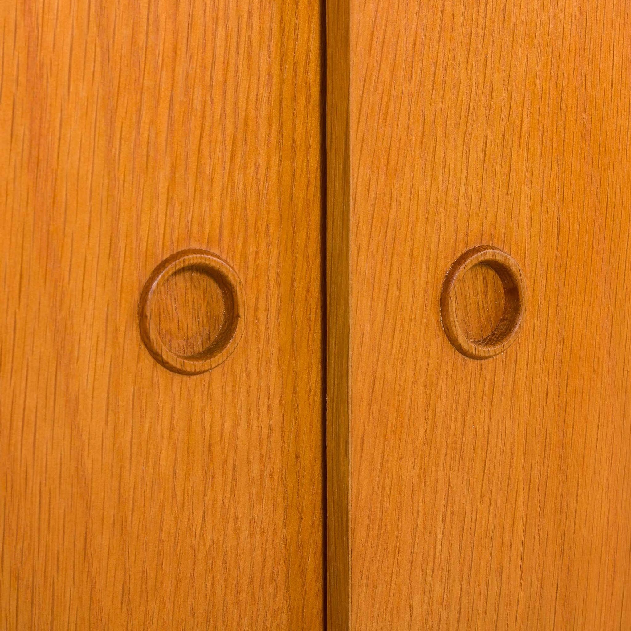 Scandinavian oak wall unit by PS System, Randers, Denmark, 1970s
